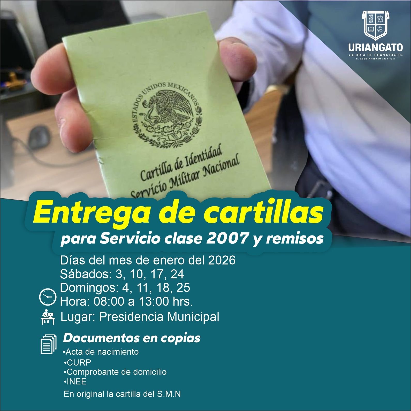 Entrega de cartillas Militares 