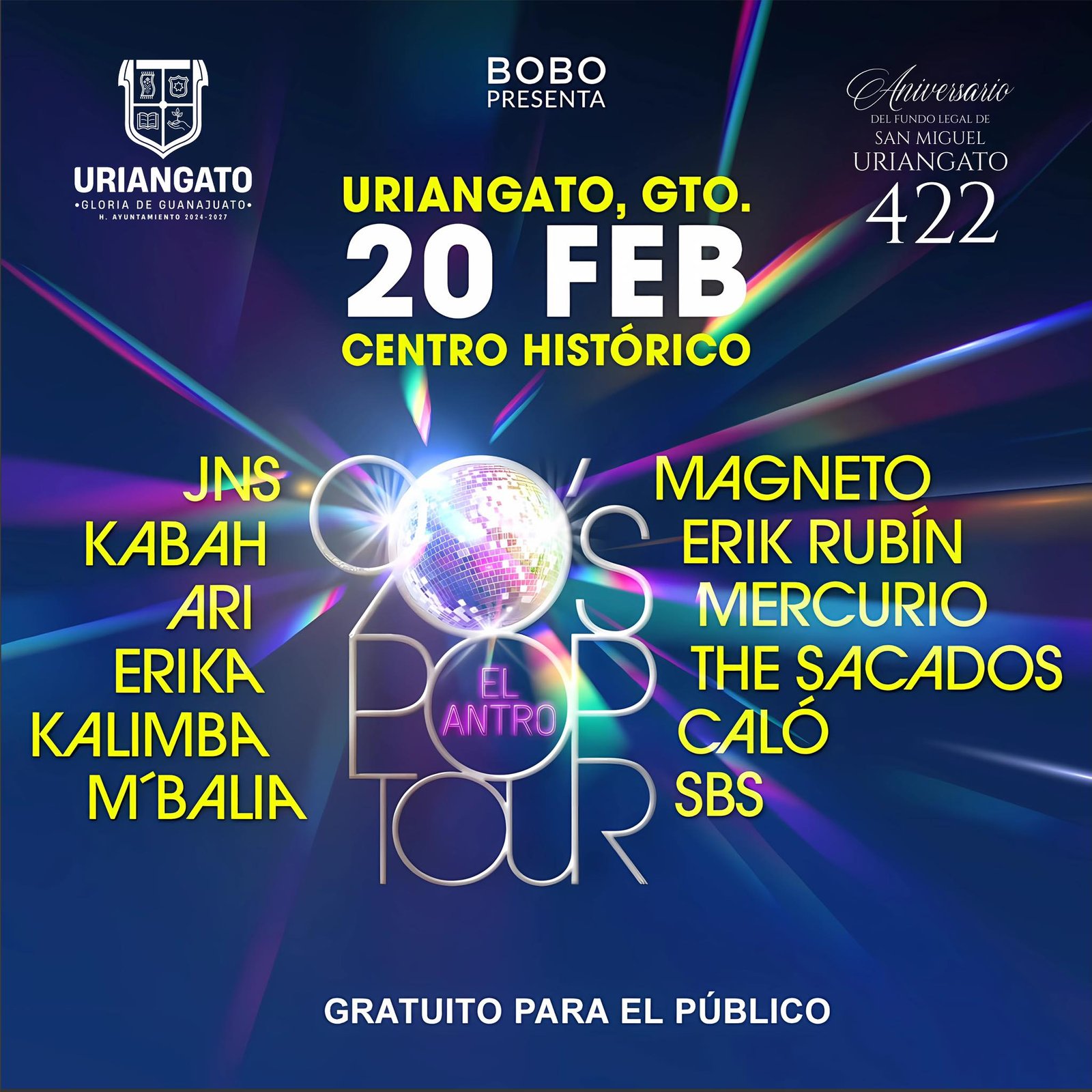 Los 90s Pop Tour en Uriangato